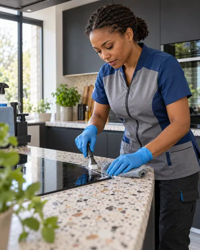 Nettoyage approfondi des surfaces d’une cuisine